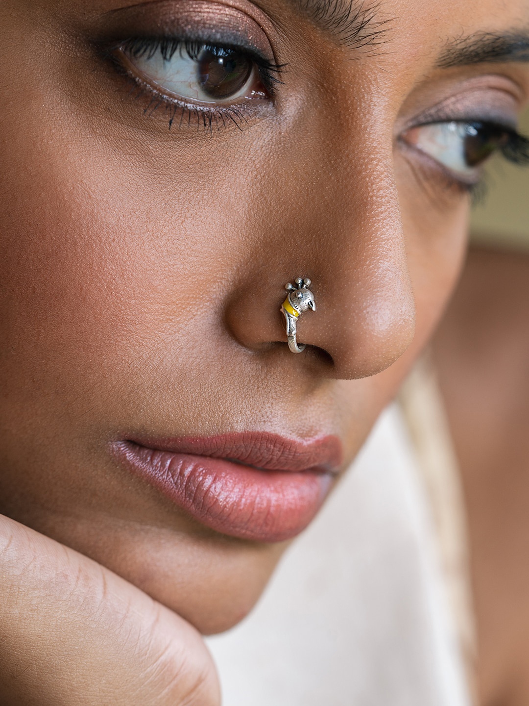 

SHAYA Sterling Silver Oxidised Nose Pin