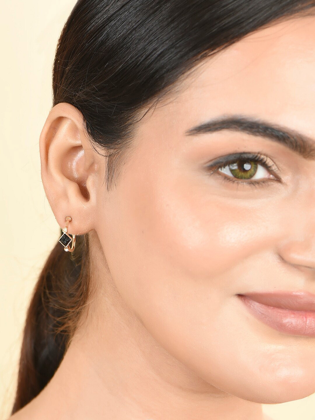 

ToniQ Gold-Plated Geometric Half Hoop Earrings