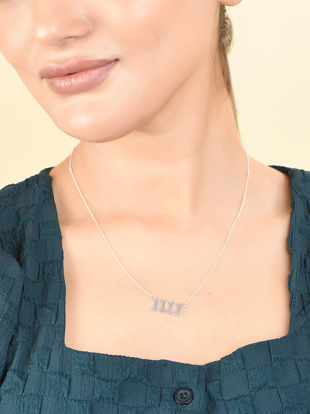 

ToniQ Silver Plated Numeric 1111 Charm Chain