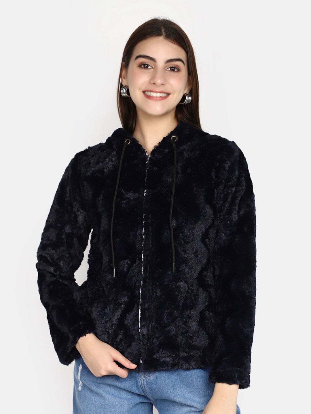 

V-Mart Hooded Cotton Sweatshirt, Navy blue