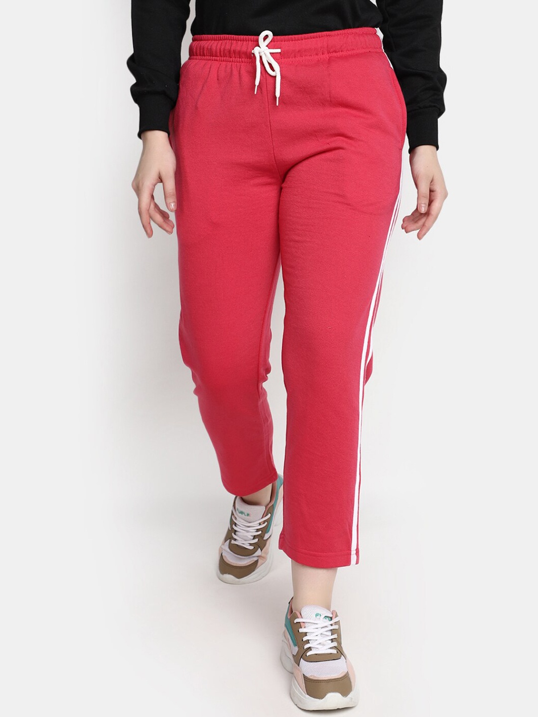 

V-Mart Women Side Panel Detail Track Pant, Fuchsia