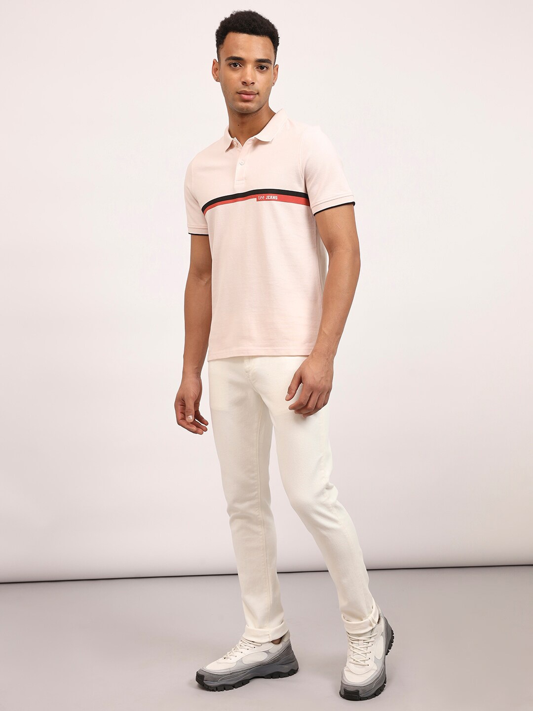 

Lee Polo Collar Slim Fit Cotton T-Shirt, Pink