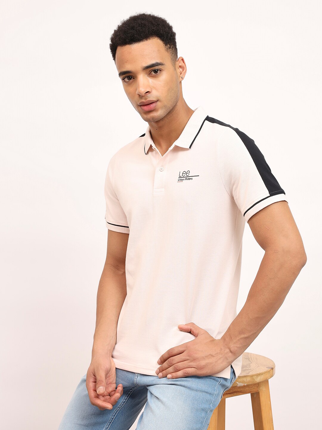 

Lee Polo Collar Slim Fit Cotton T-shirt, Pink