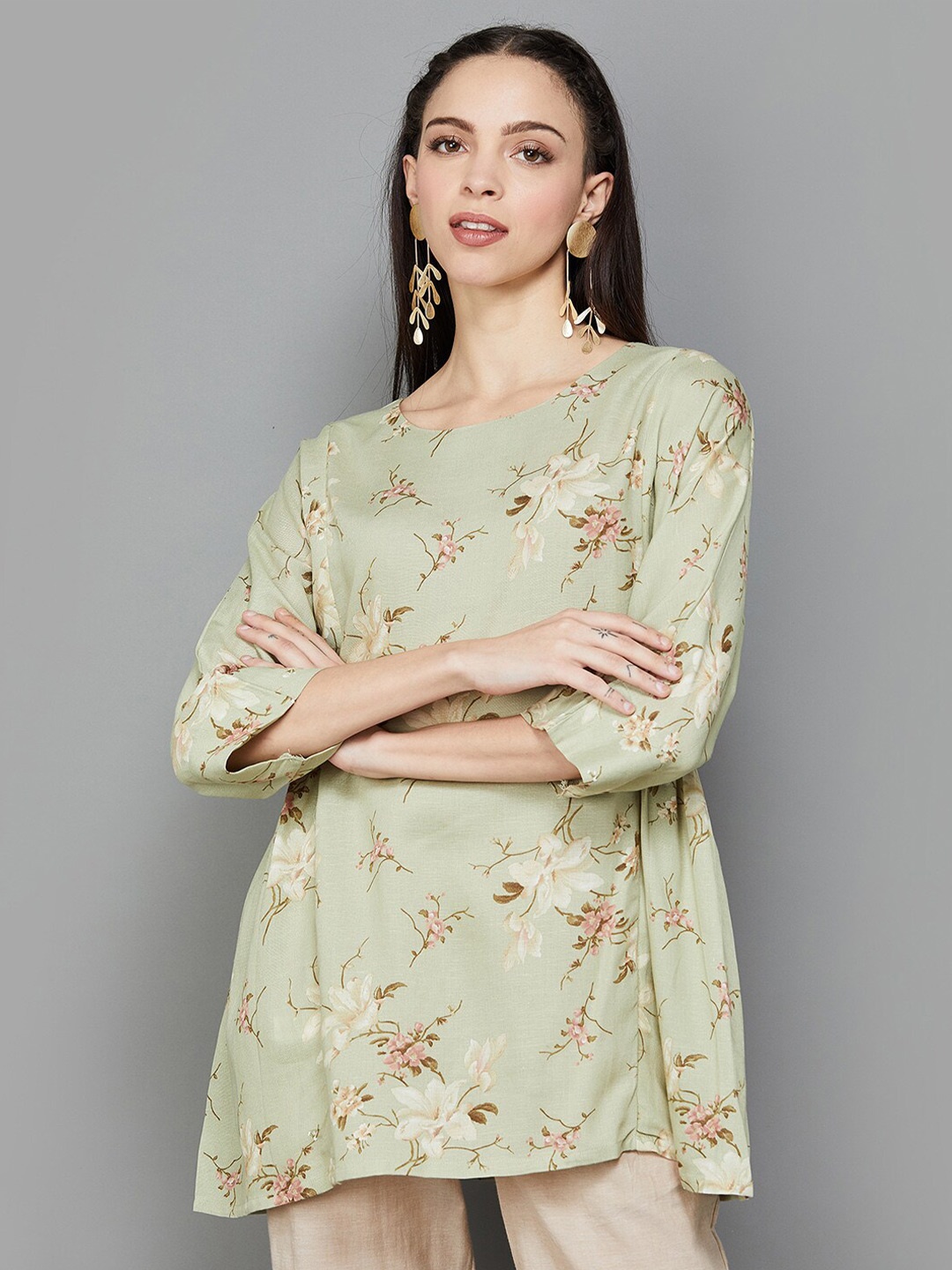 

Melange by Lifestyle Floral Printed Tunic, Grey