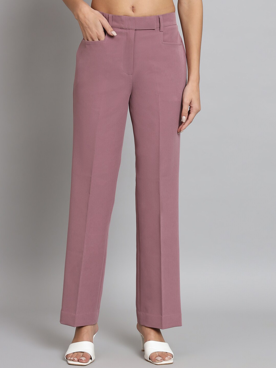 

PowerSutra Women Relaxed Easy Wash Parallel Trousers, Pink