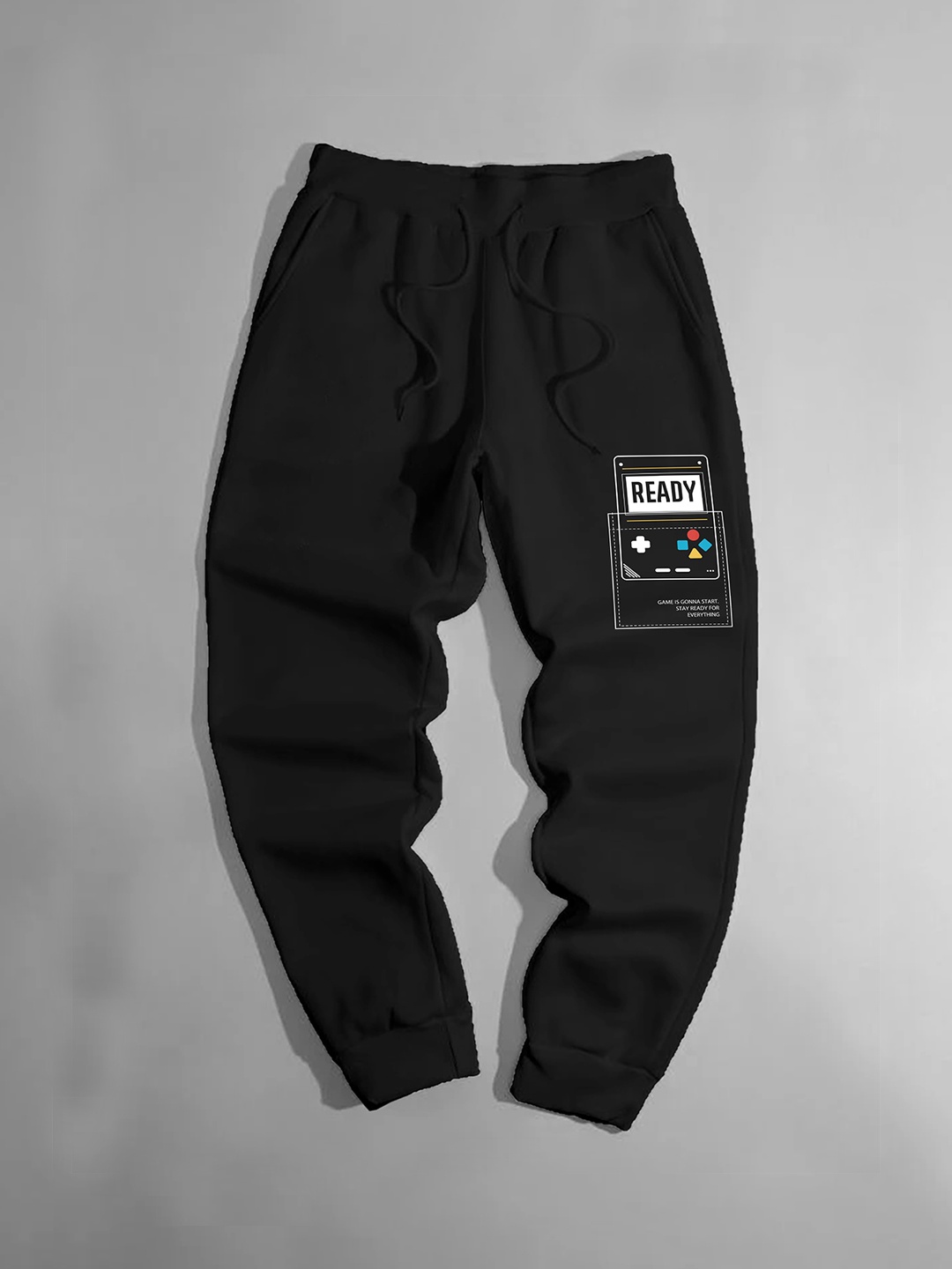 

CODEZ Boys Typography Printed Mid Rise Joggers, Black
