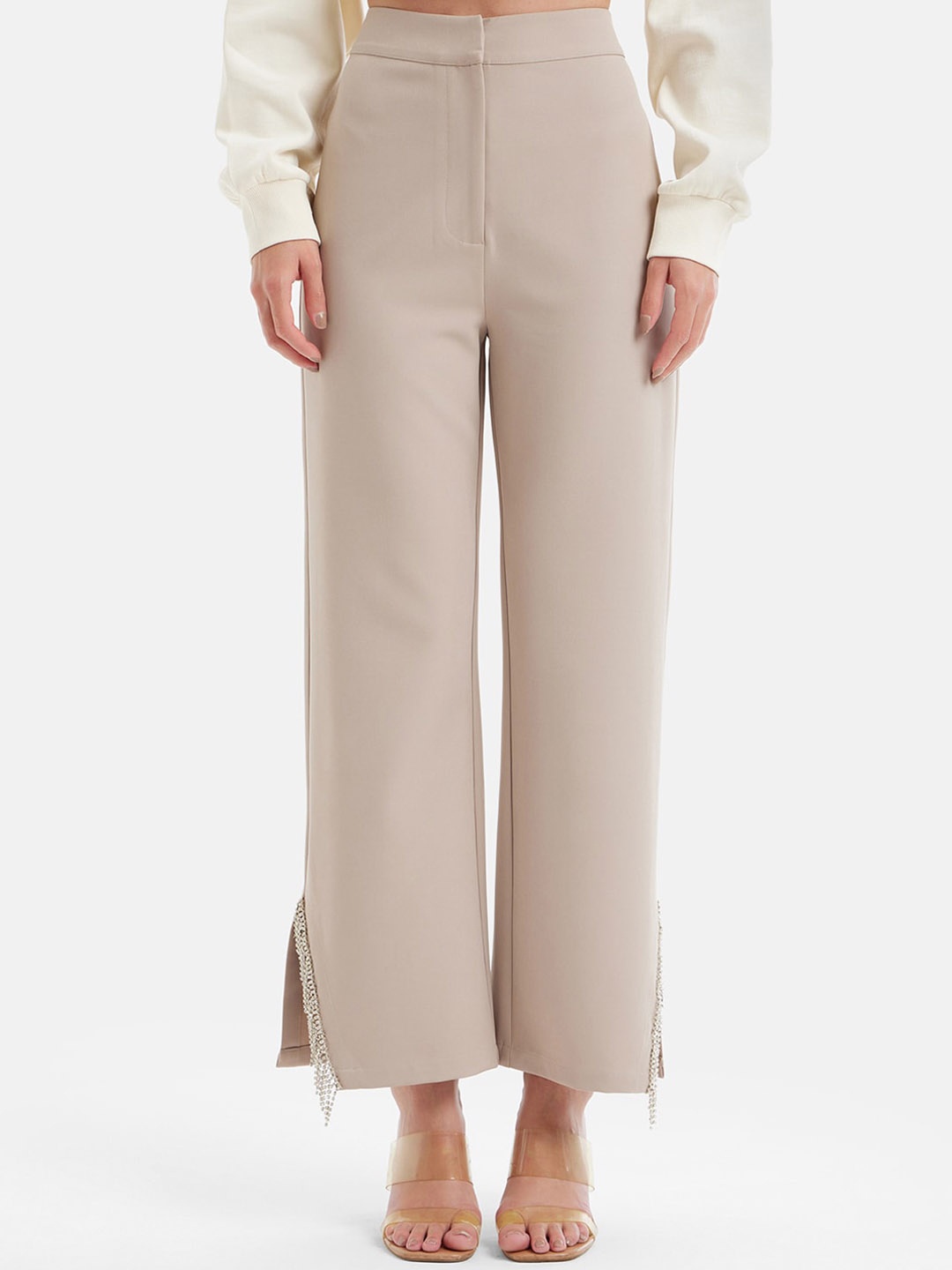 

Kazo Women Beige Relaxed Trousers