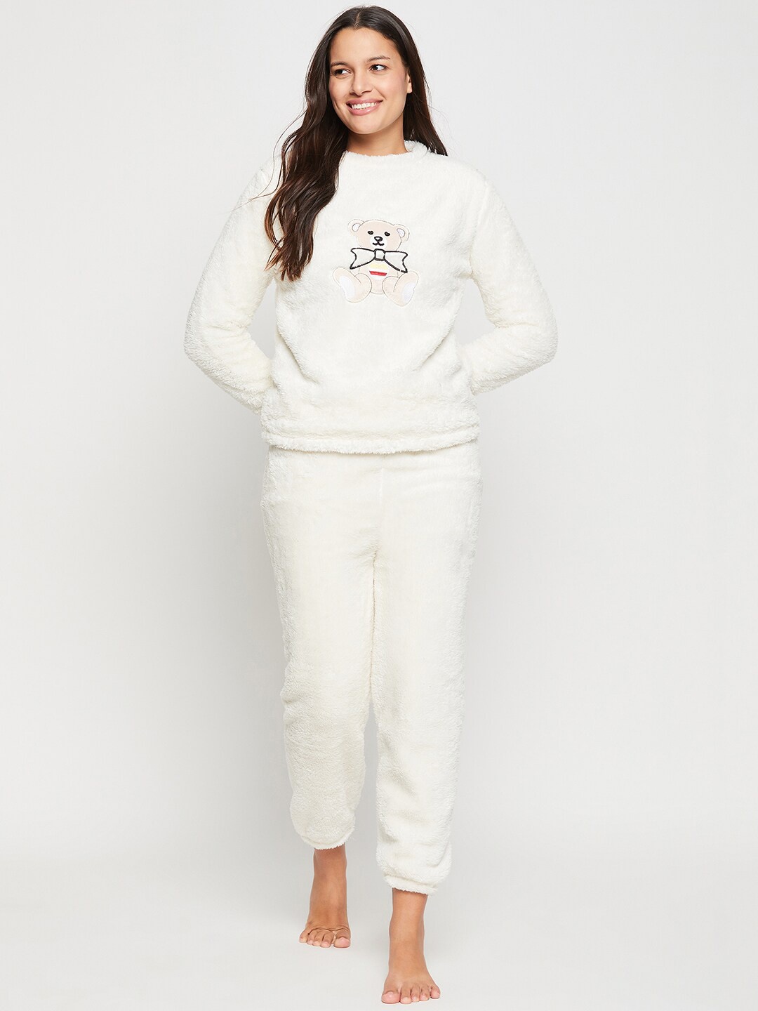 

Camey Graphic Printed T-shirt With Lounge Pant, White