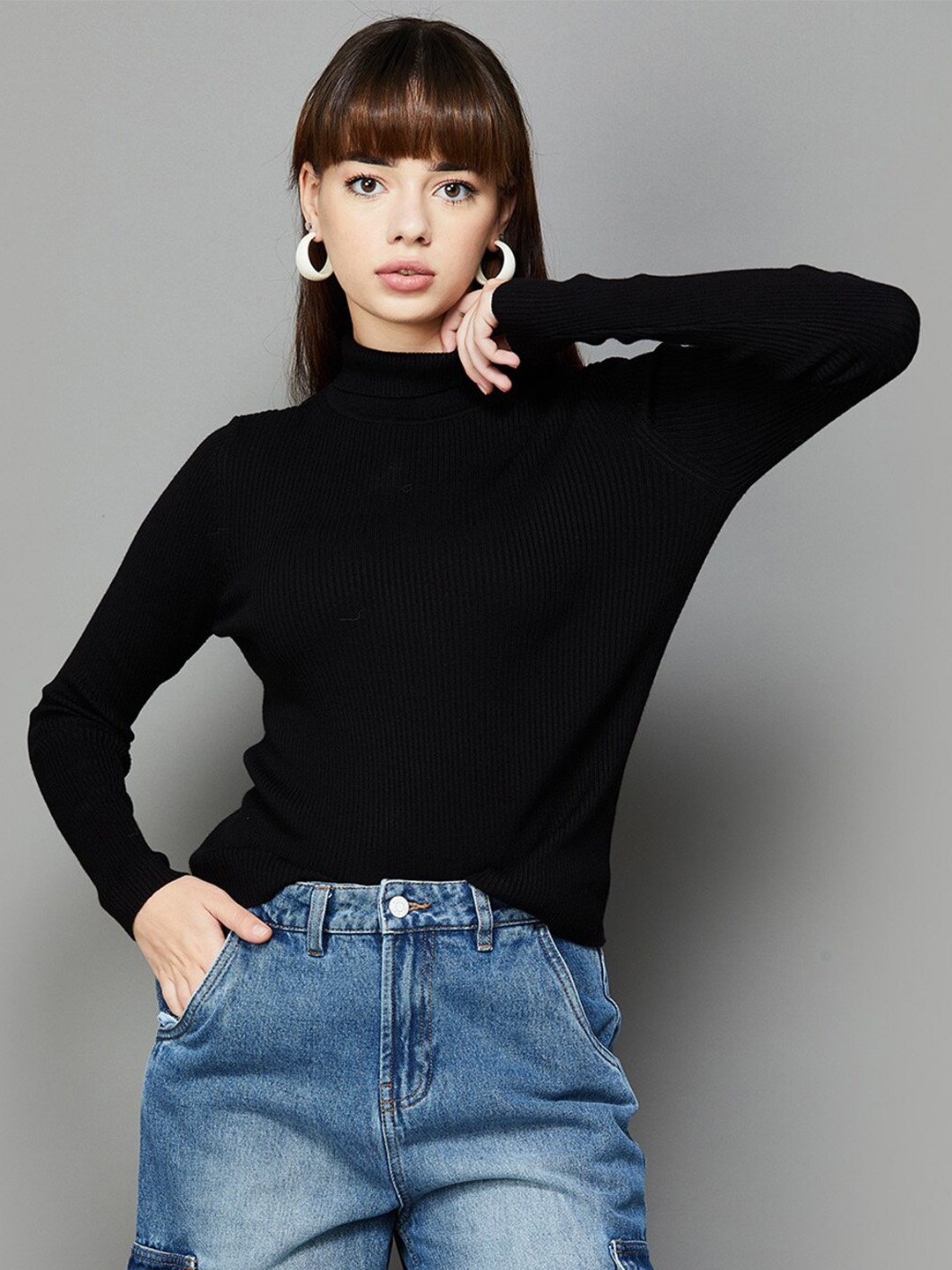 

Ginger by Lifestyle Turtle Neck Top, Black