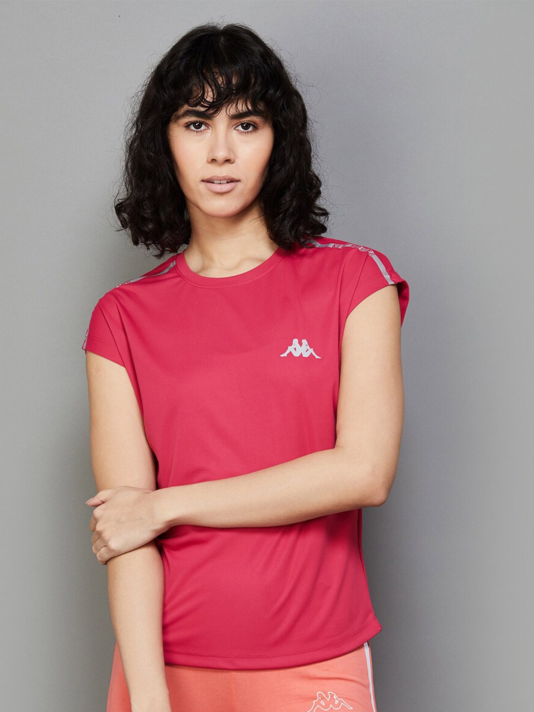 

Kappa Round Neck Extended Sleeve Casual T-shirt, Pink