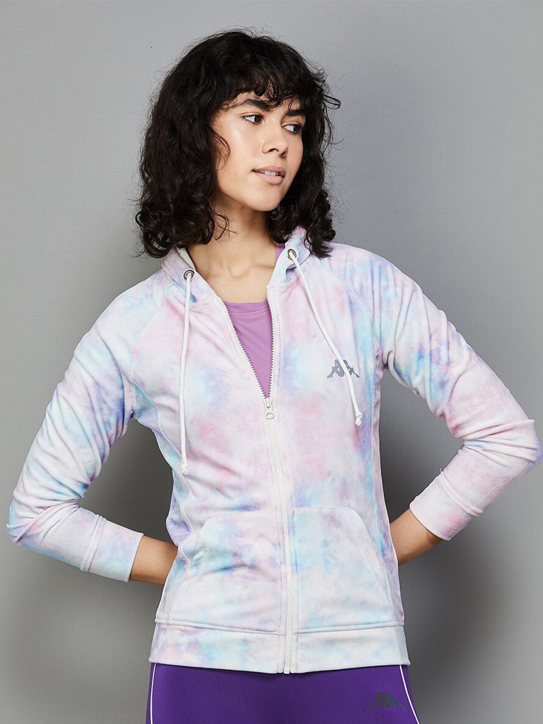 

Kappa Abstract Printed Hooded Cotton Sweatshirt, White