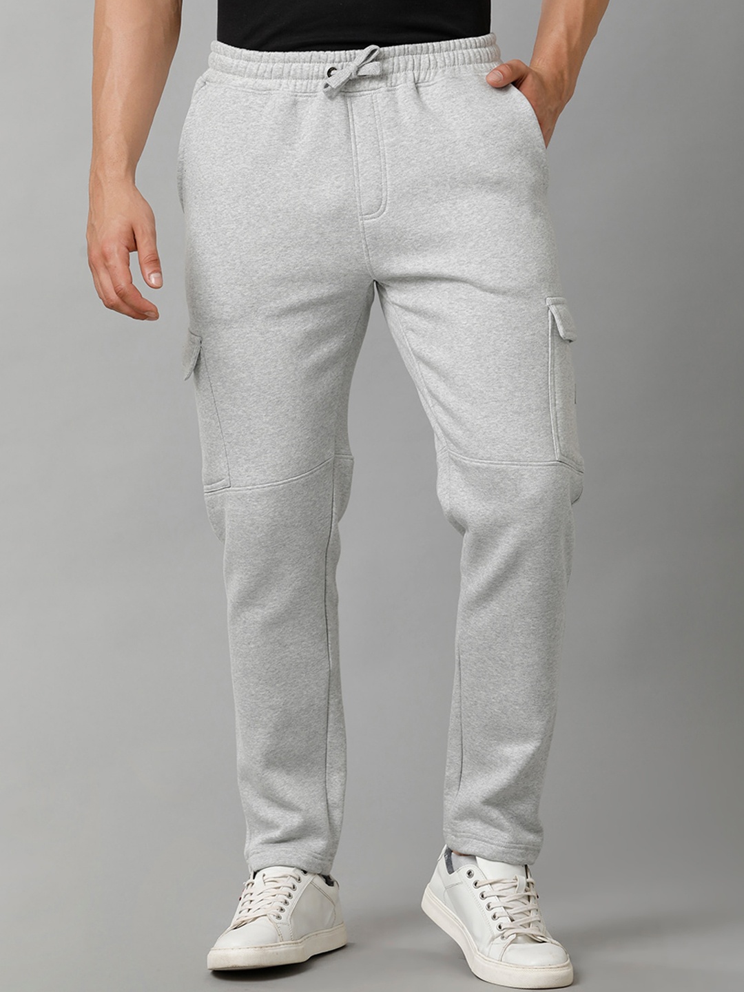 

Voi Jeans Men Mid Rise Cotton Track Pant, Grey
