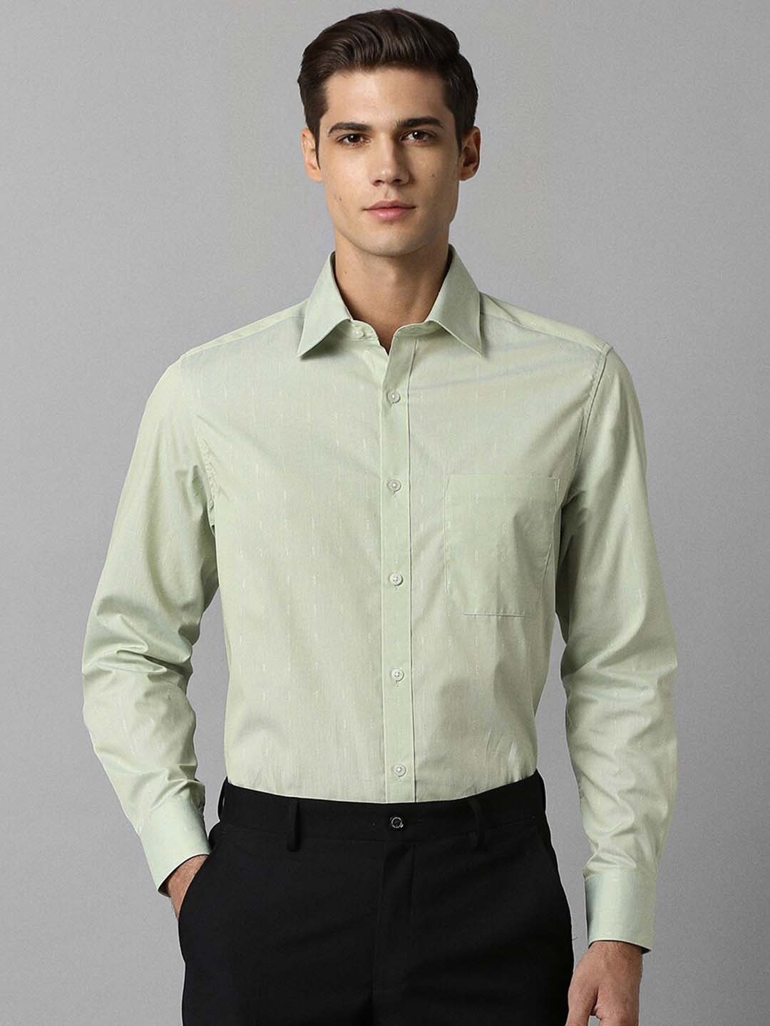 

Louis Philippe Classic Micro Ditsy Printed Pure Cotton Formal Shirt, Green