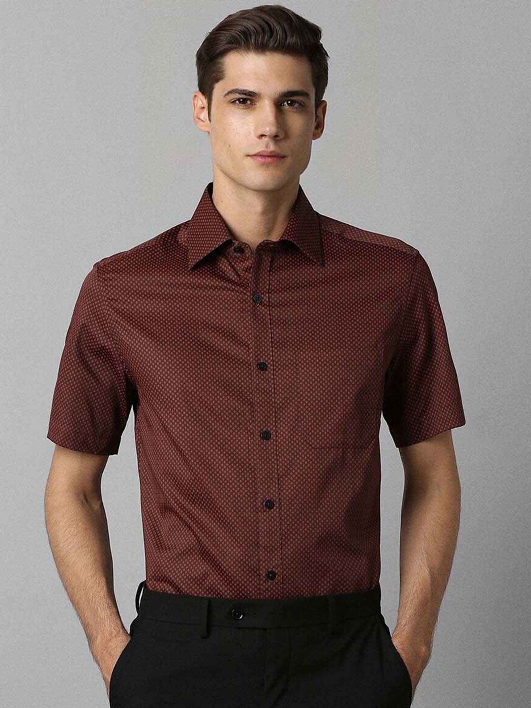 

Louis Philippe Classic Micro Ditsy Printed Pure Cotton Formal Shirt, Brown