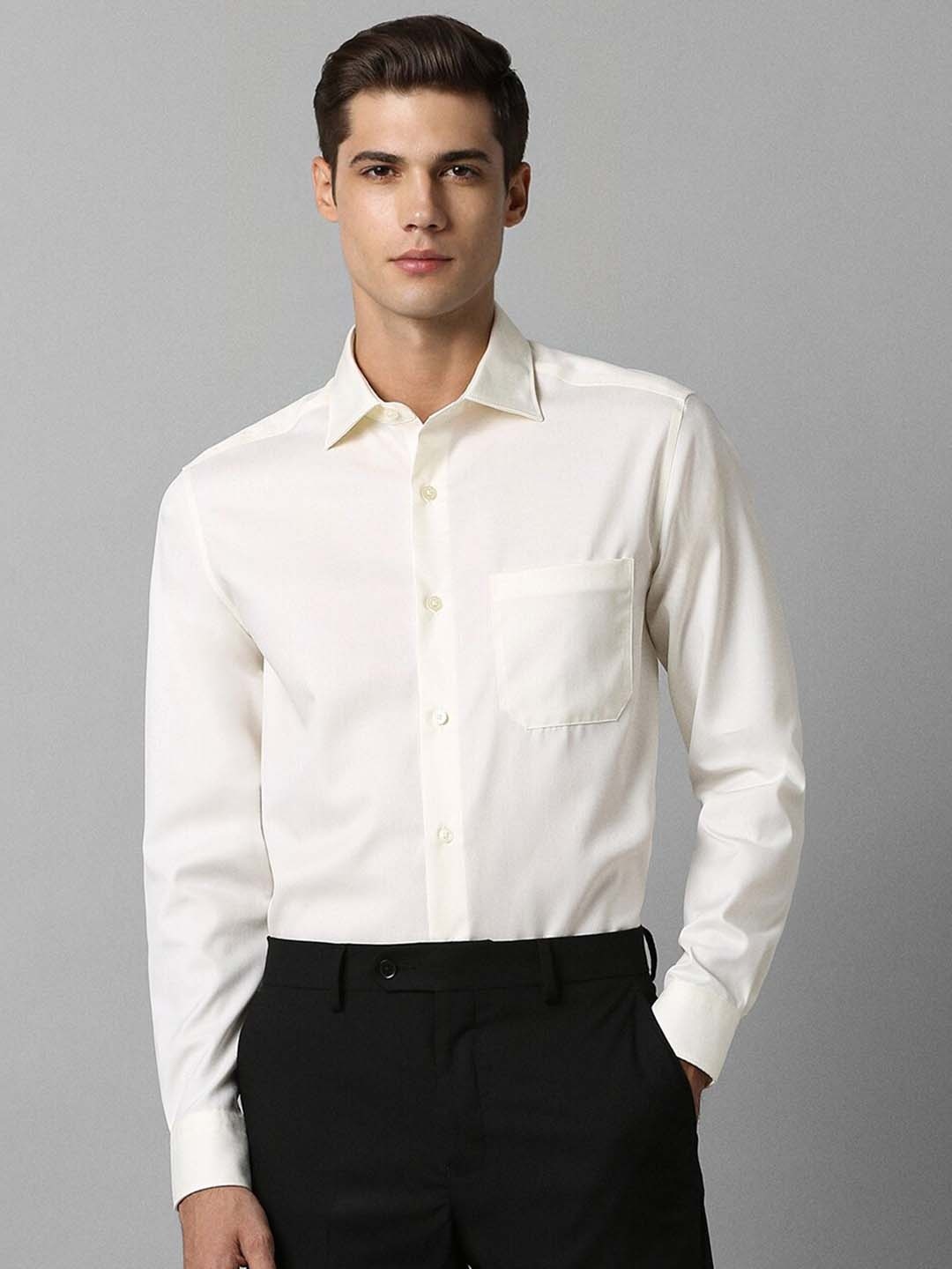 

Louis Philippe Classic Pure Cotton Formal Shirt, Cream