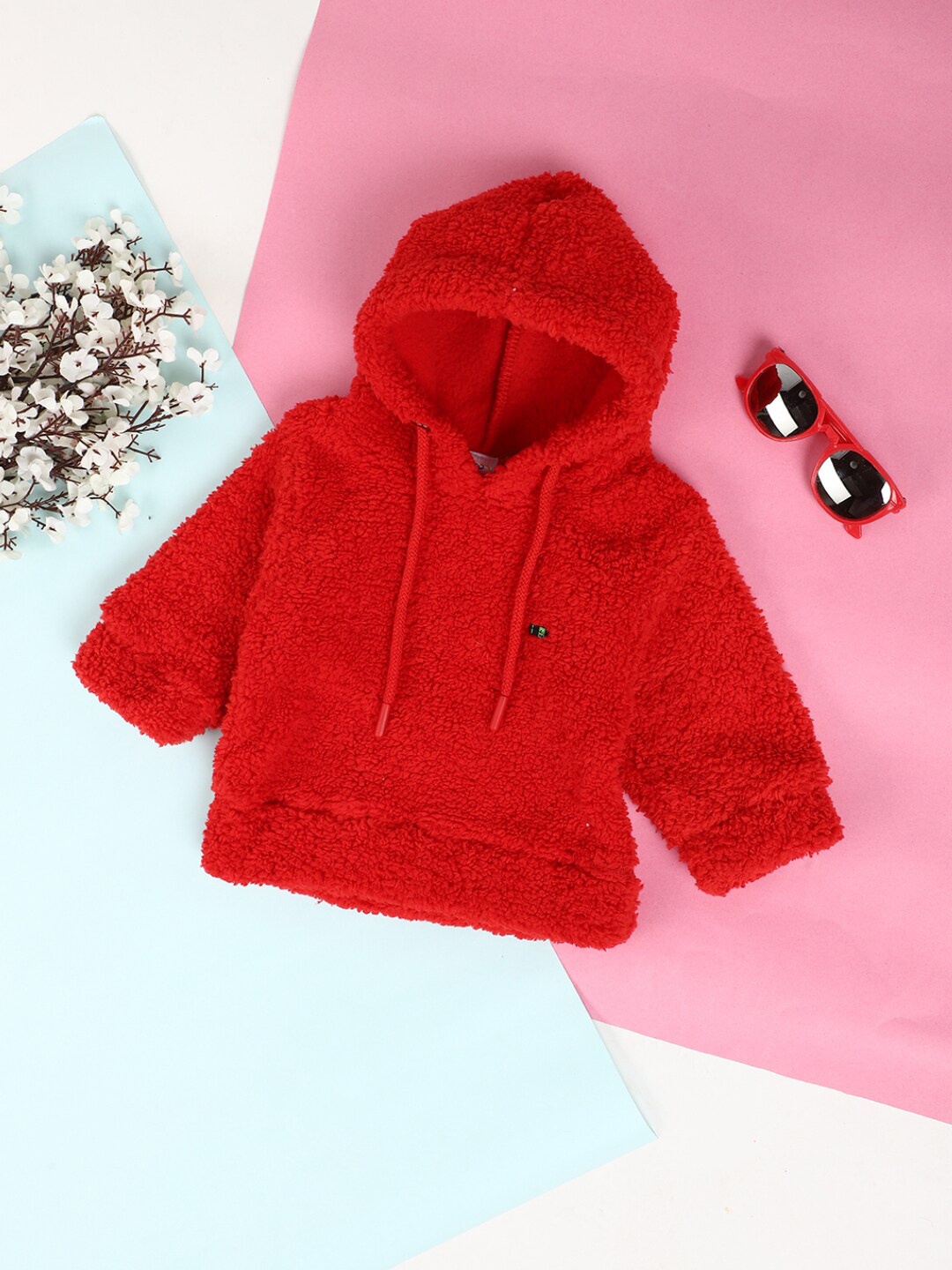 

V-Mart Kids Hooded Acrylic Pullover, Red