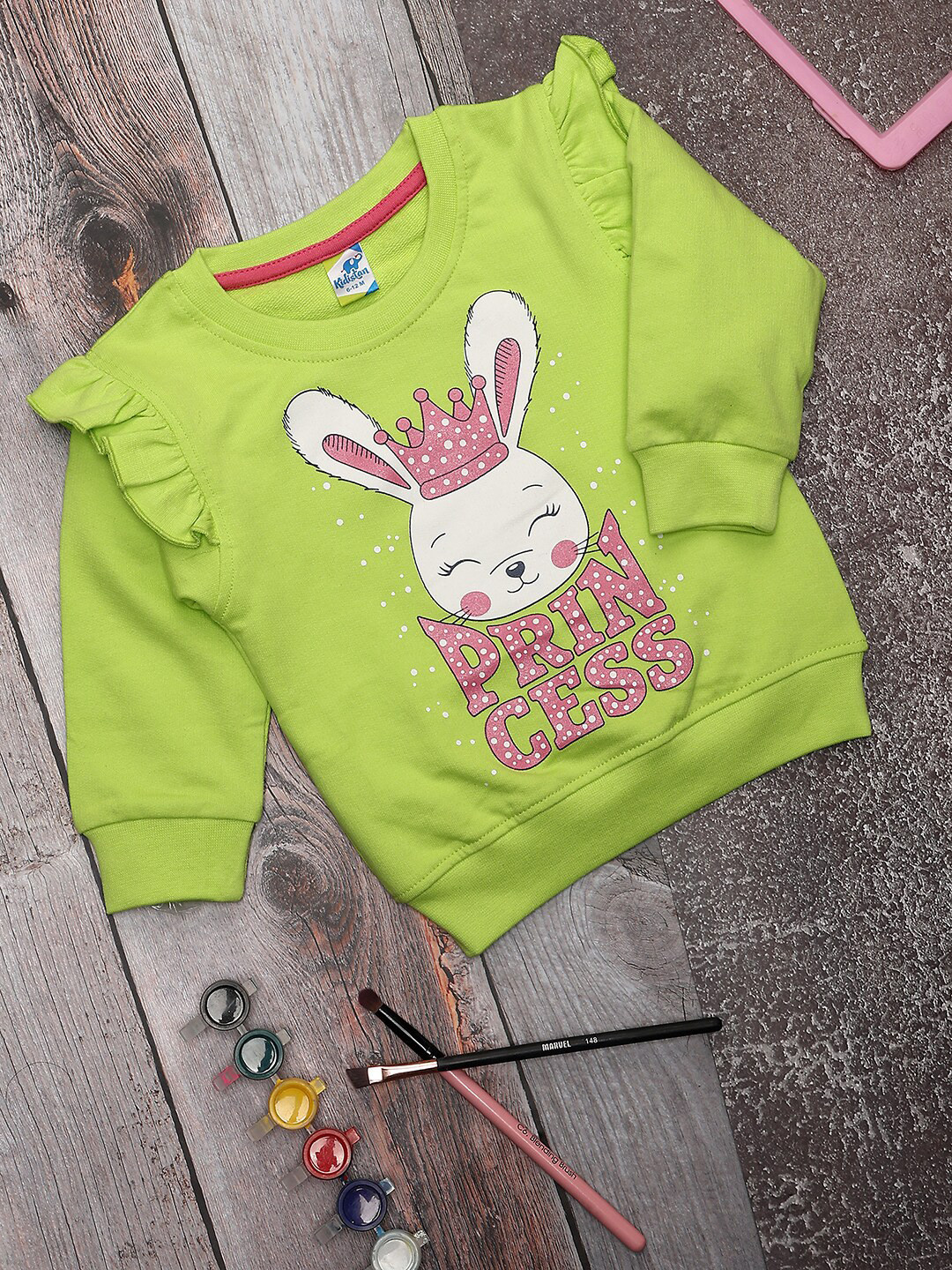 

V-Mart Infants Printed Round Neck Acrylic Sweatshirt, Green