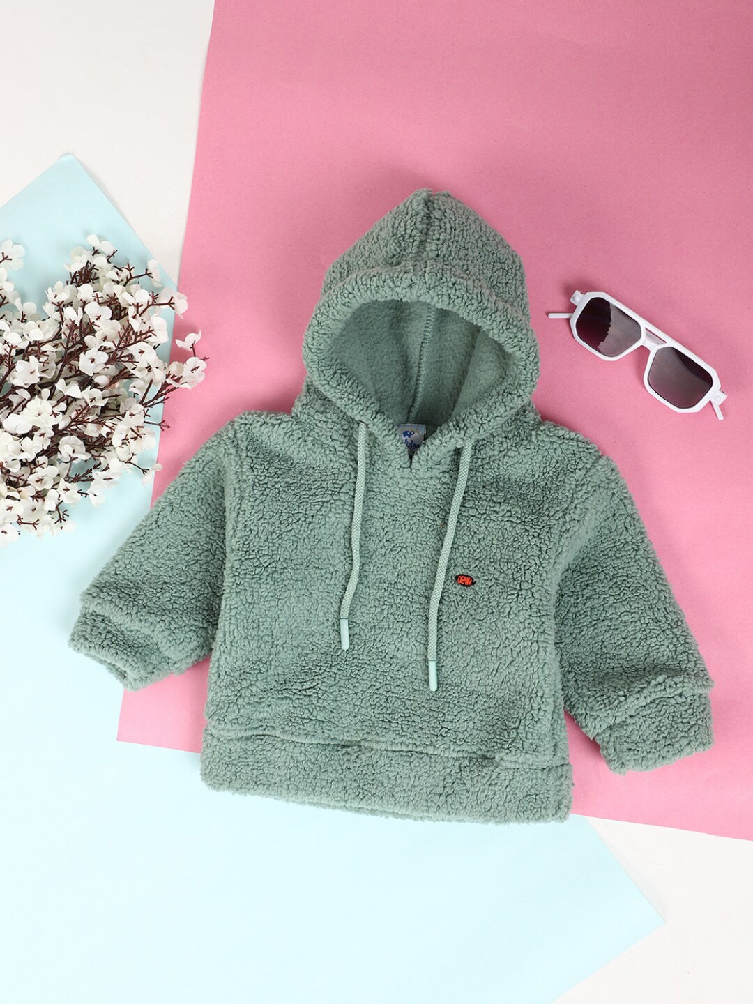 

V-Mart Unisex Kids Hooded Acrylic Sweatshirt, Green