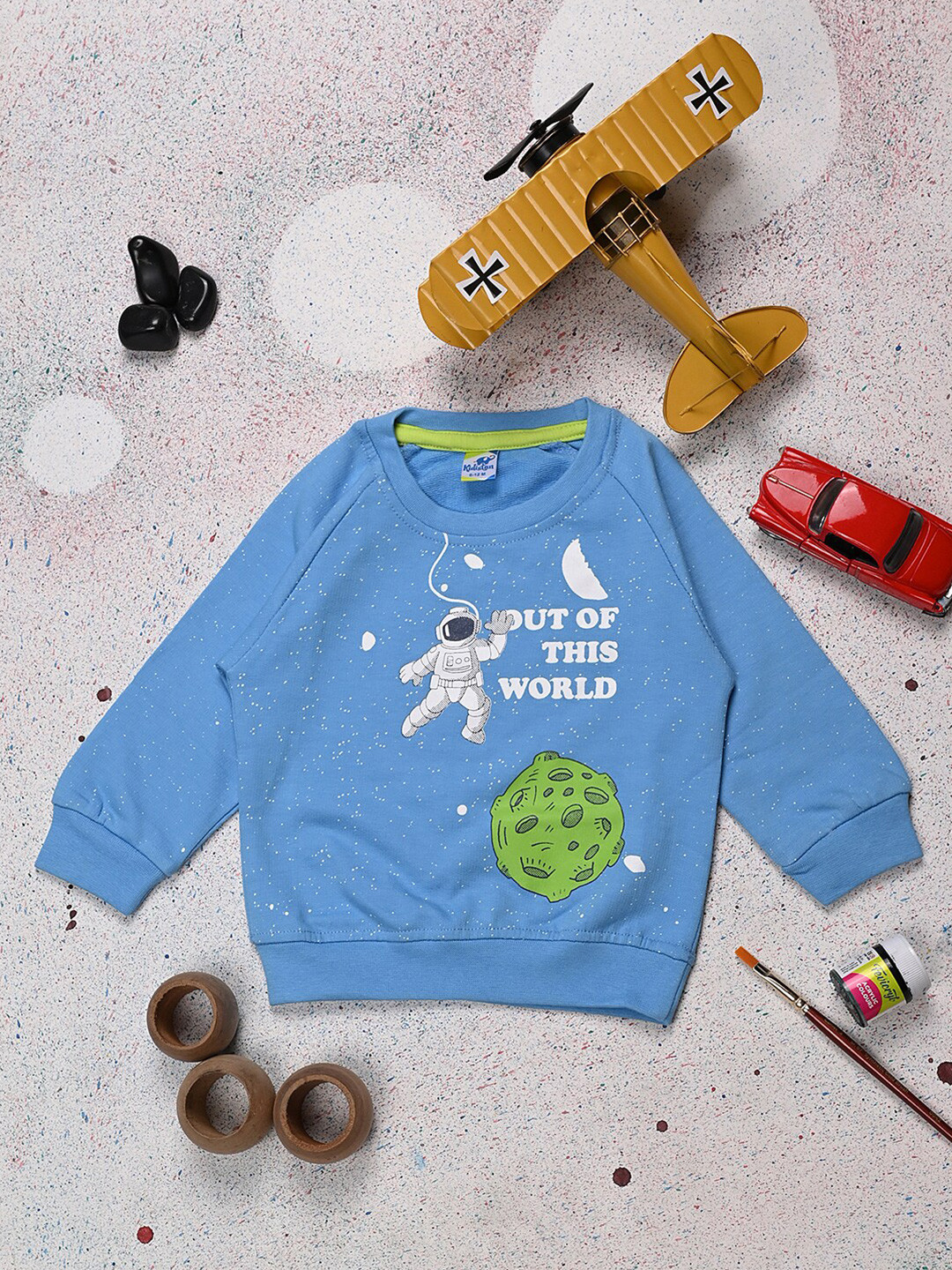 

V-Mart Infants Typography Printed Acrylic Pullover, Blue