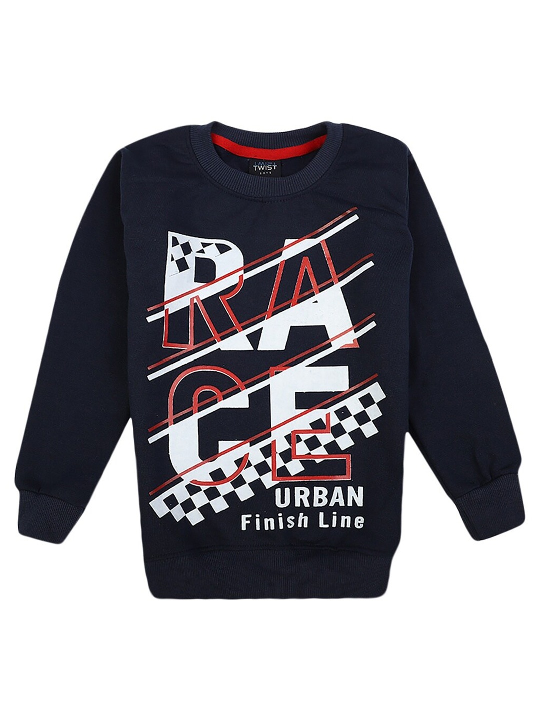 

V-Mart Boys Typography Printed Fleece Sweatshirt, Navy blue