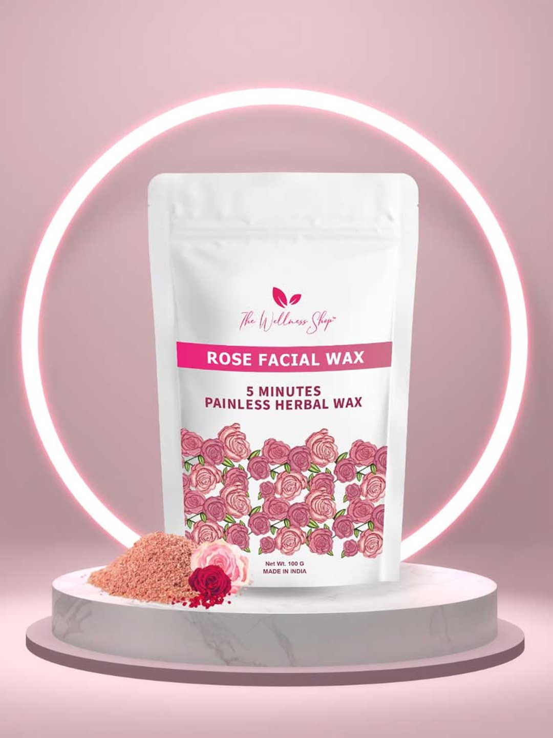 

The Wellness Shop Rose 5 Minute Herbal Facial Wax - 100g, White