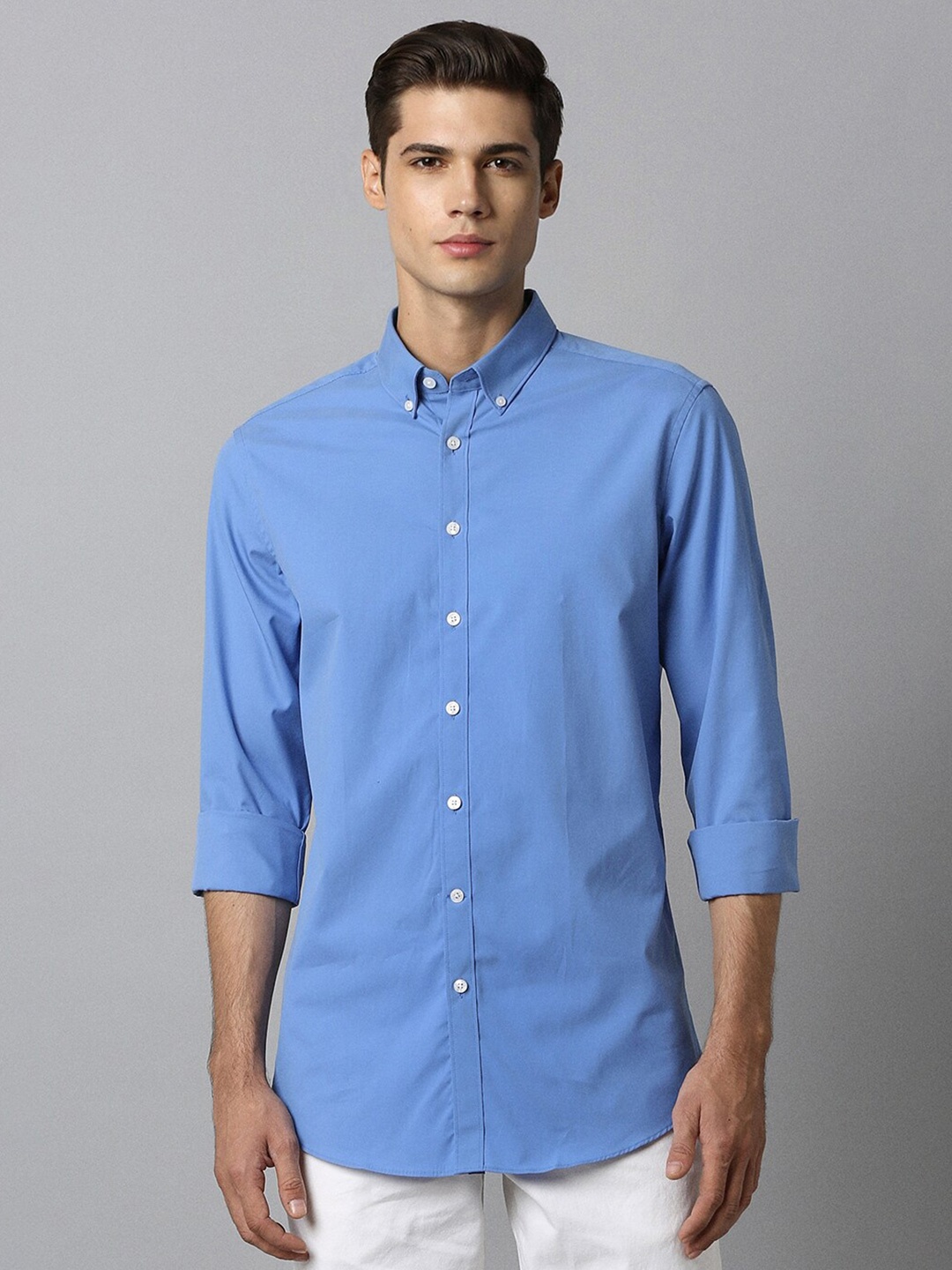 

Louis Philippe Sport Slim Fit Opaque Pure Cotton Casual Shirt, Blue