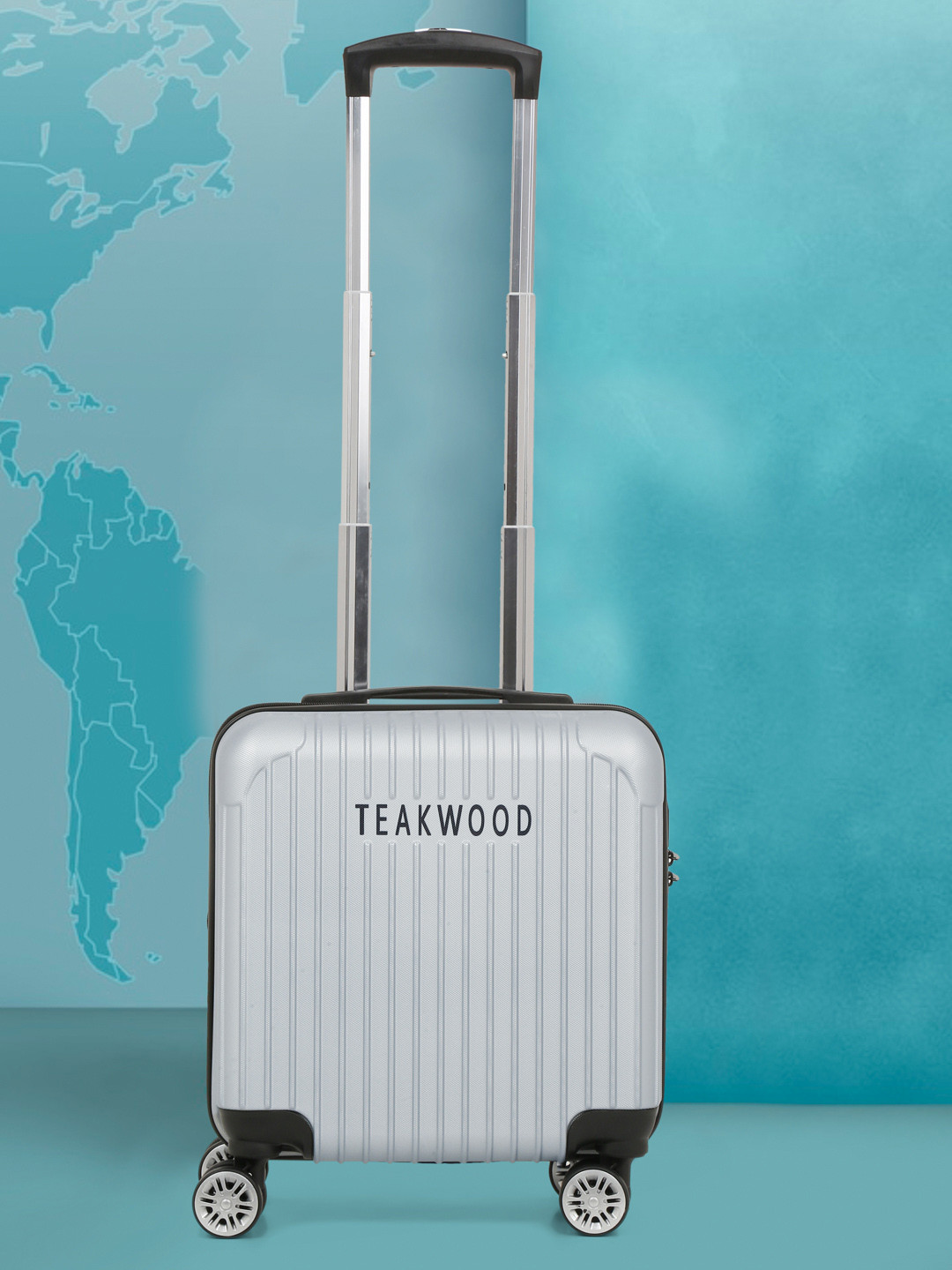 

Teakwood Leathers Overnighter Trolley Bag- 33 Liters, Silver