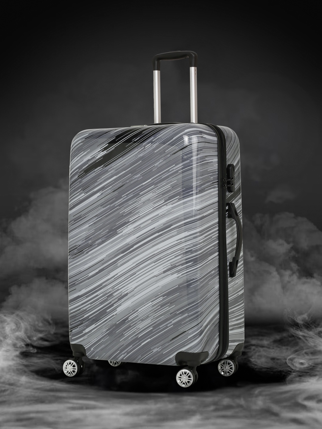 

Teakwood Leathers Linear Large Trolley Bag - 95.5 Litres, Black