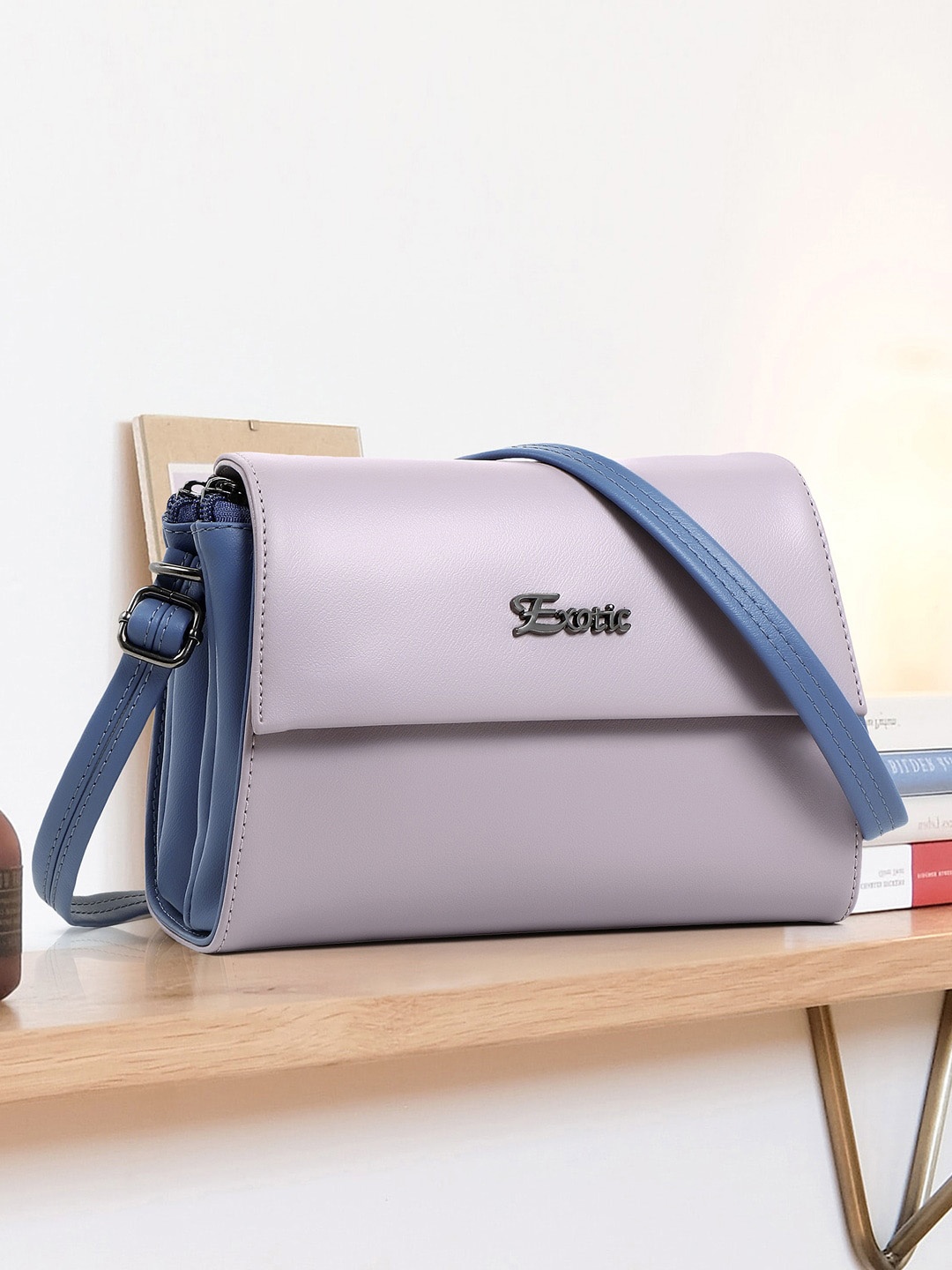 

Exotic Structured Sling Bag, Lavender