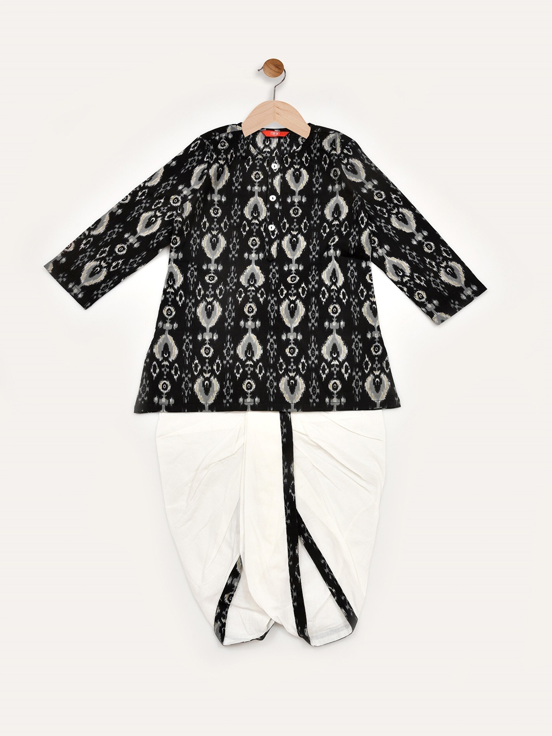 

mirari Boys Printed Pure Cotton Clothing Set, Black