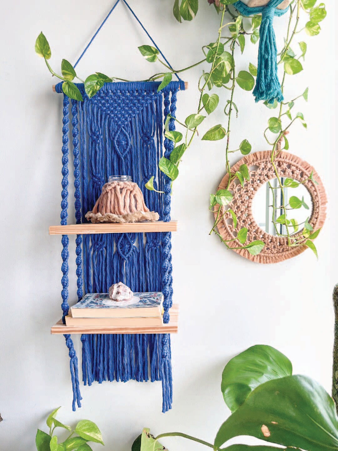 

Story of Knots Wall Shelf, Navy blue