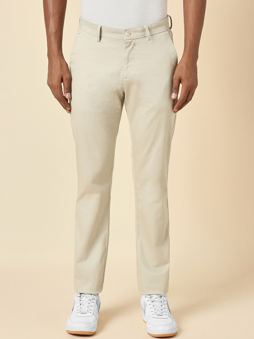 

Allen Solly Men Mid-Rise Chinos Trousers, Beige