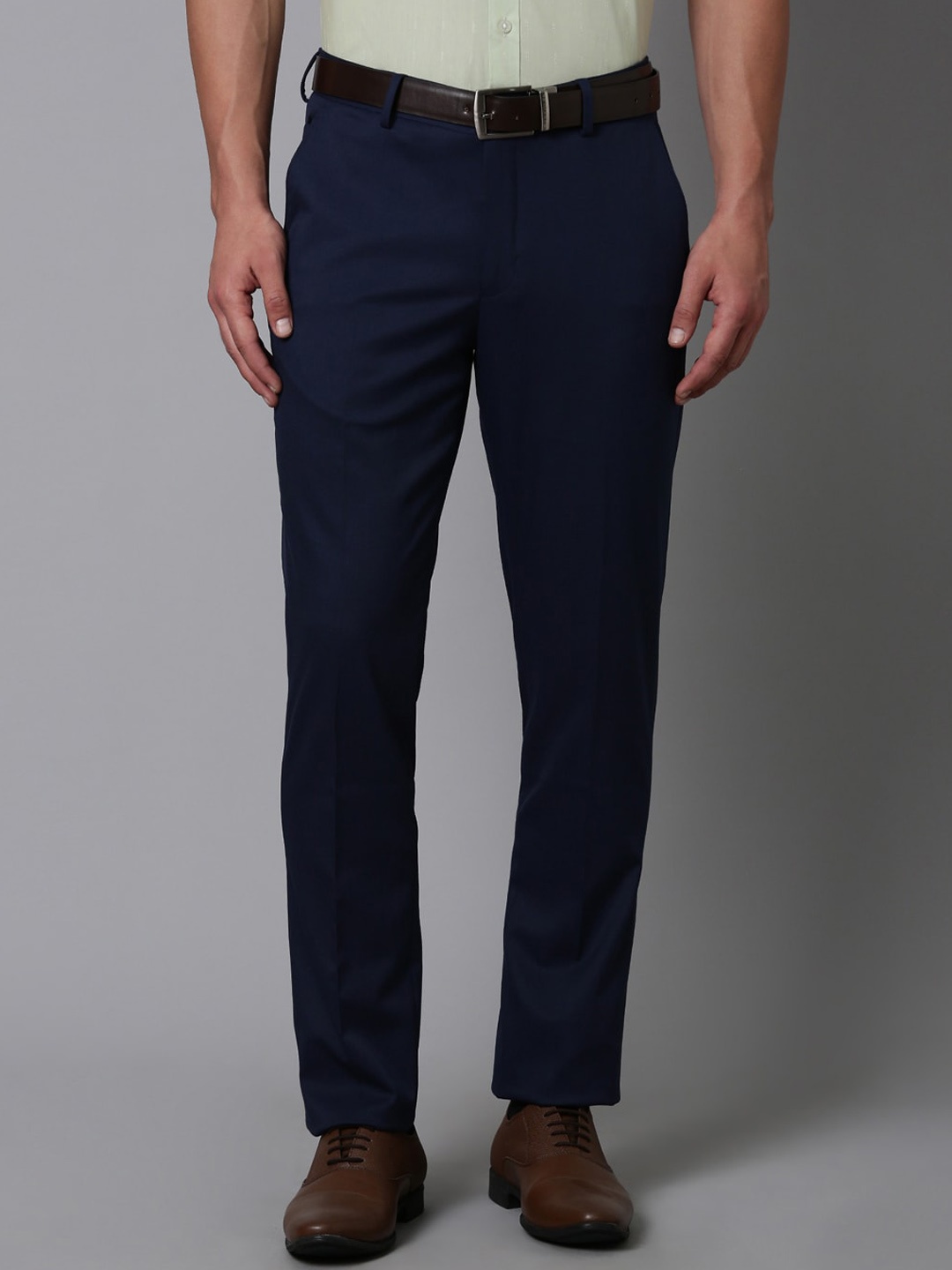 

Louis Philippe Men Slim Fit Formal Trousers, Navy blue