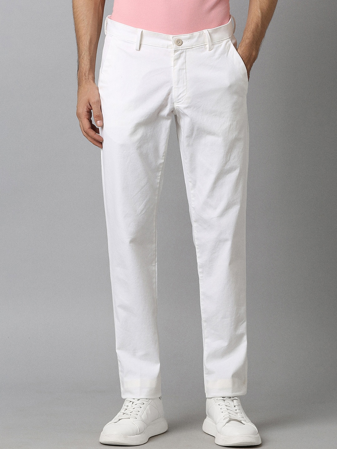 

Louis Philippe Sport Men Slim Fit Mid Rise Flat Front Regular Trousers, White