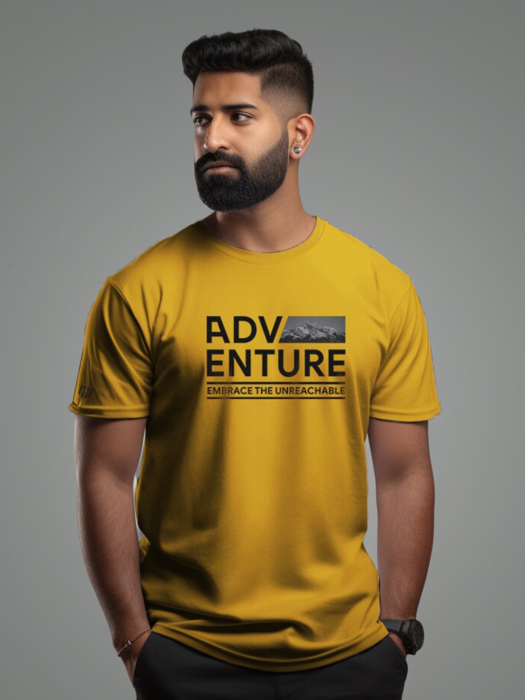 

Aero Armour Unisex Typography Printed Pure Cotton T-Shirt, Yellow