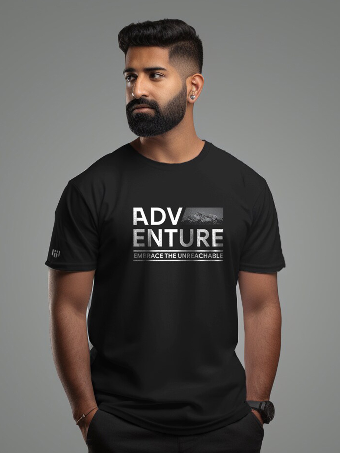 

Aero Armour Unisex Typography Printed Pure Cotton T-Shirt, Black