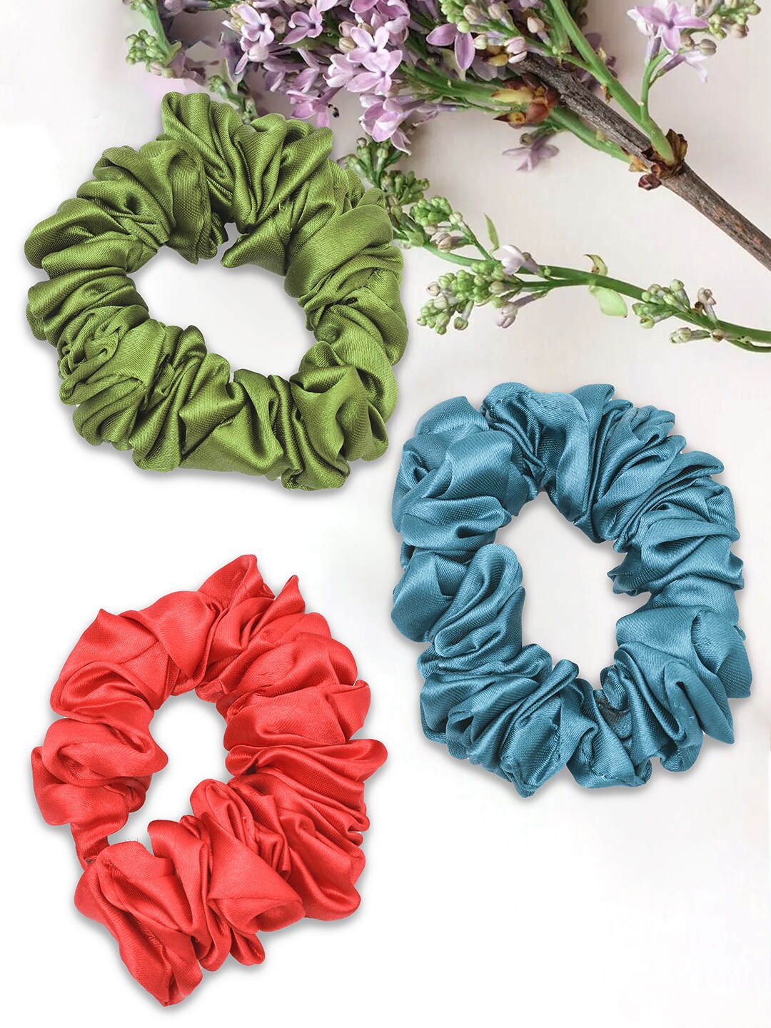 

Ayesha Set of 3 Ponytail Holders, Green