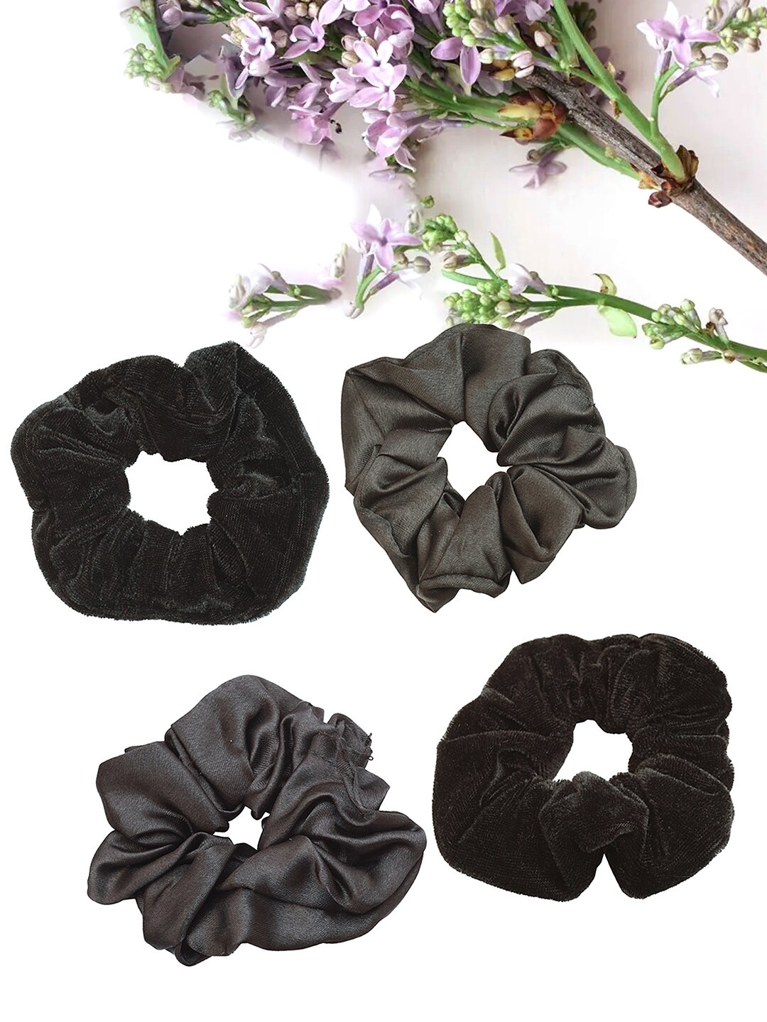 

Ayesha Pack of 4 Ponytail Holders, Black