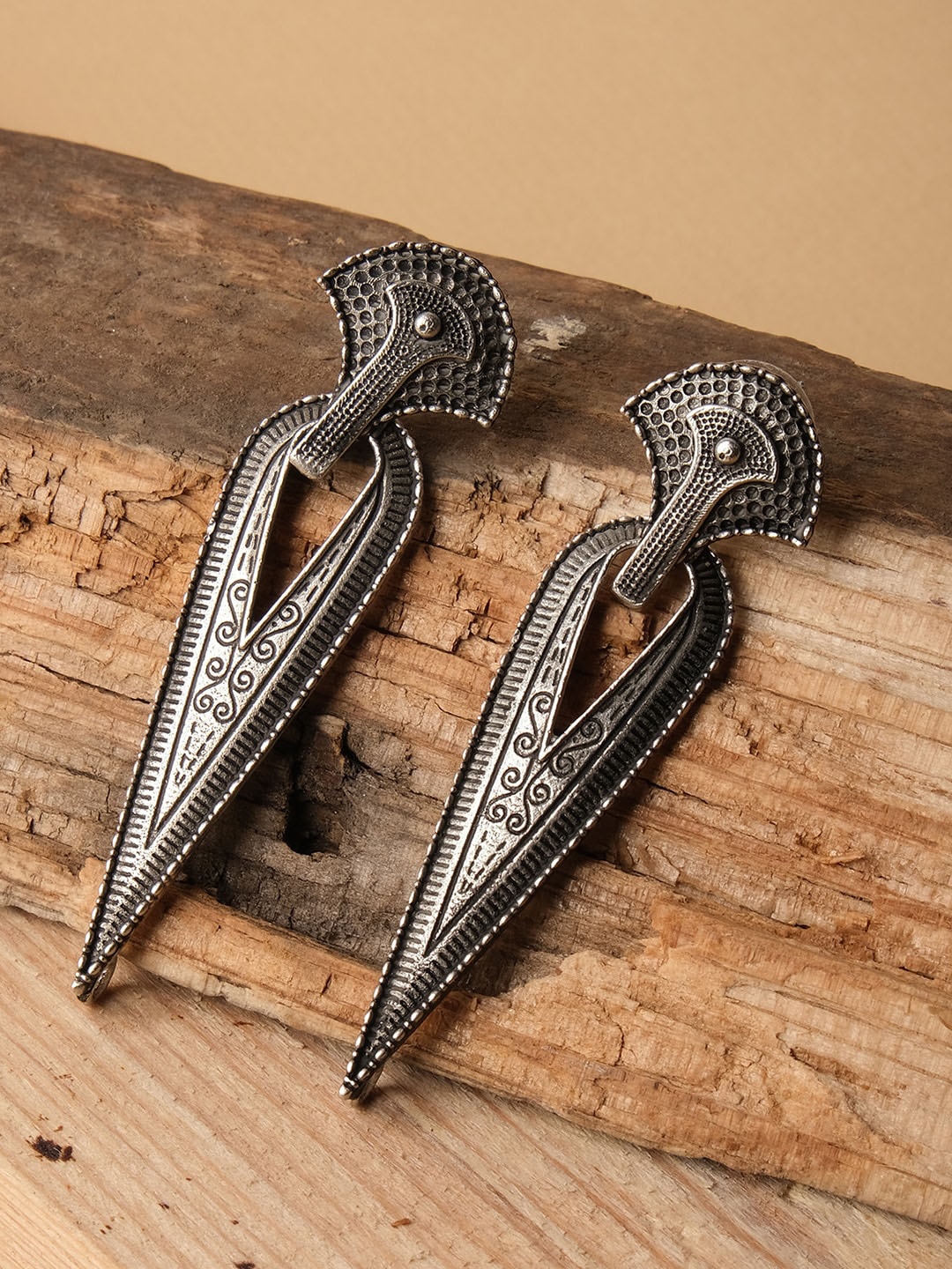 

XPNSV Silver-Plated Contemporary Drop Earrings