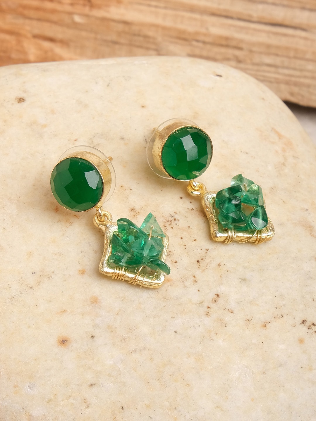 

XPNSV Gold-Plated Contemporary Drop Earrings