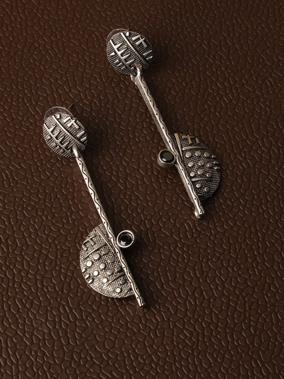 

XPNSV Silver-Plated Contemporary Drop Earrings