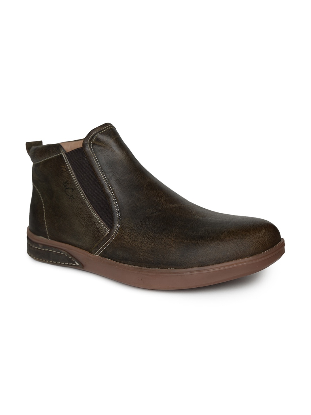 

Buckaroo Men Donzel Textured Leather Mid-Top Regular Boots, Olive