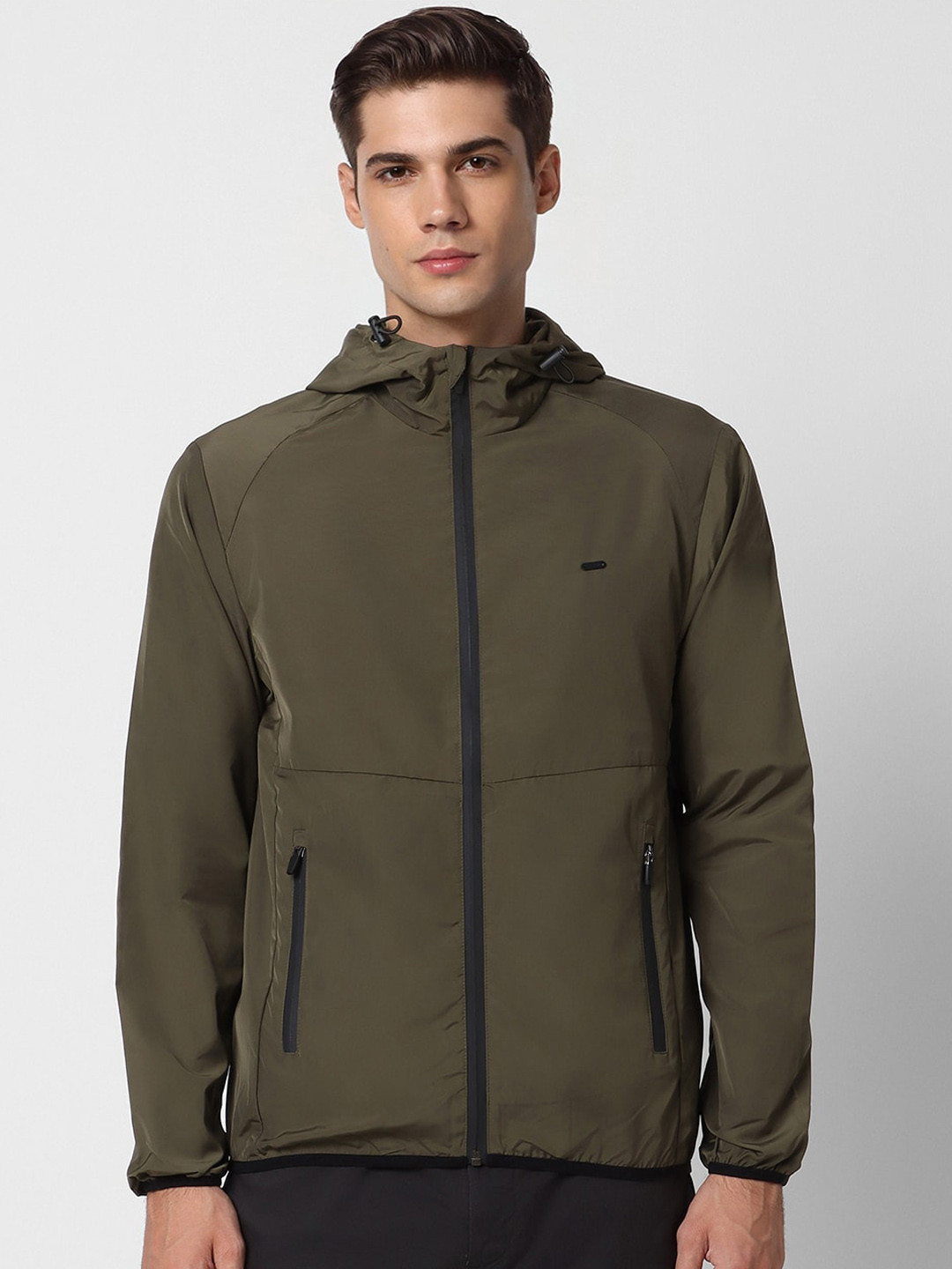 

Peter England Casuals Hooded Sporty Jacket, Olive