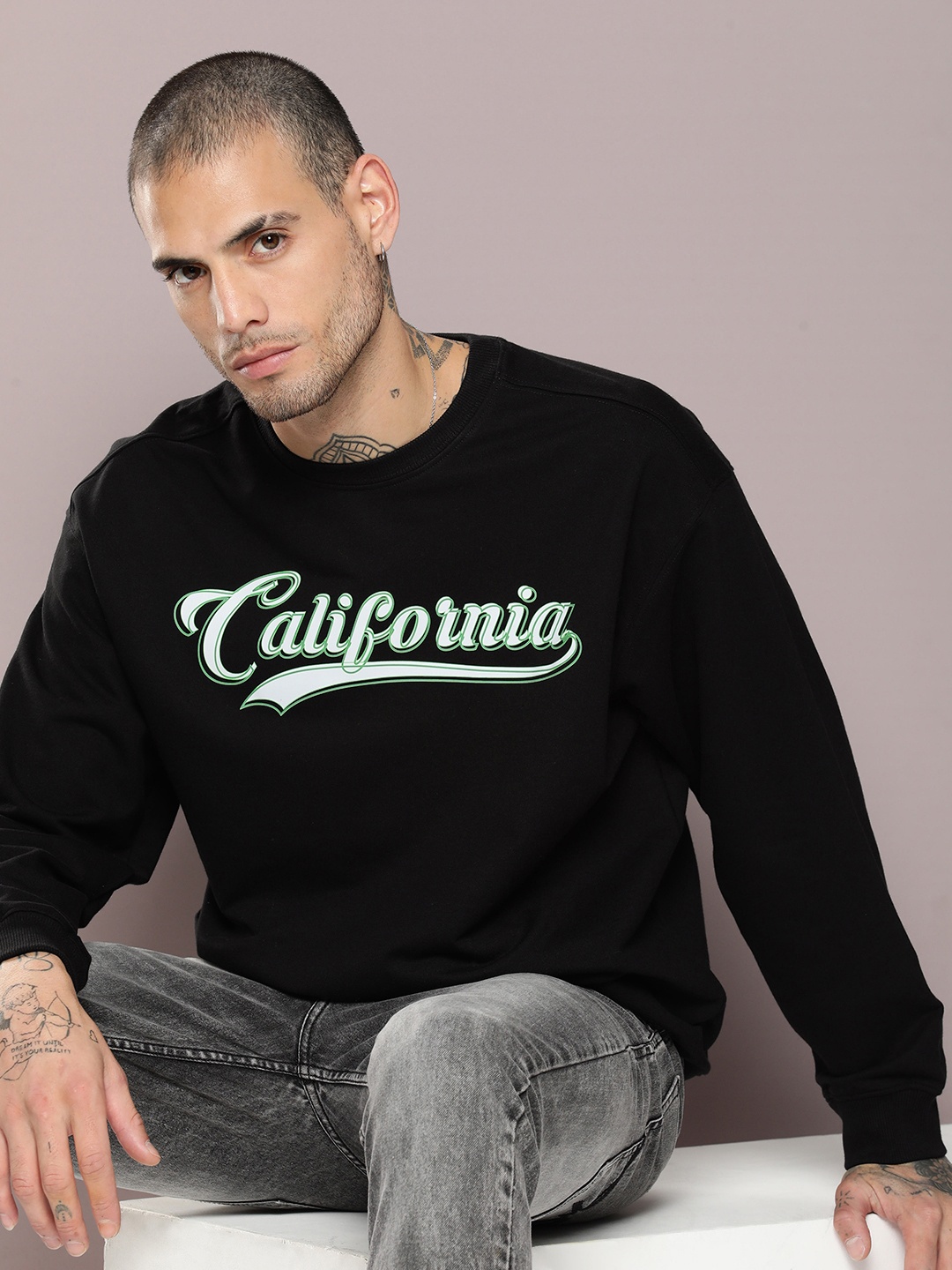 

Kook N Keech Men Typography Printed Sweatshirt, Black