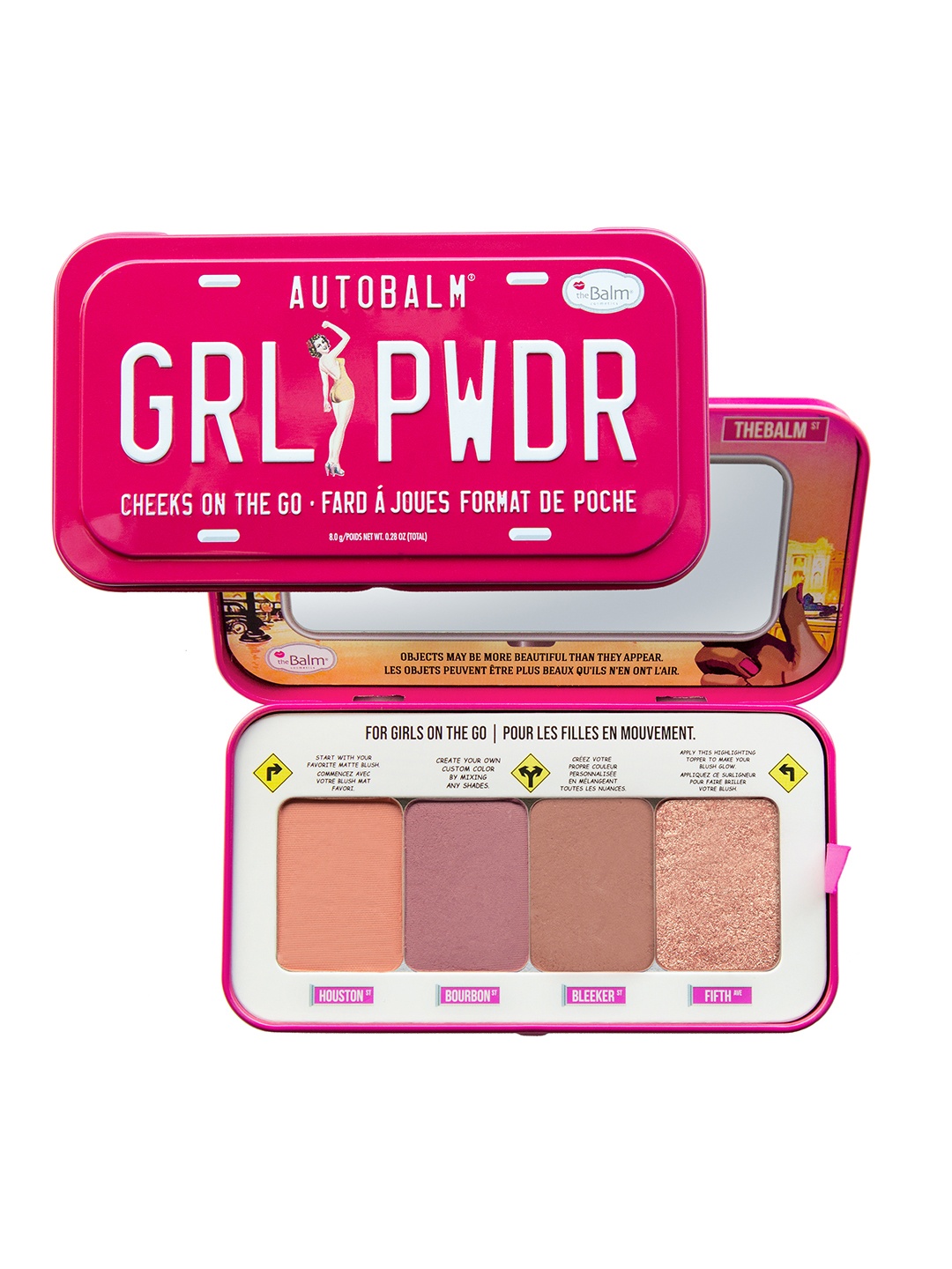 

The Balm Autobalm Cheeks On The Go Long Lasting Blush & Highlight Palette 8g - GRL PWDR, Pink