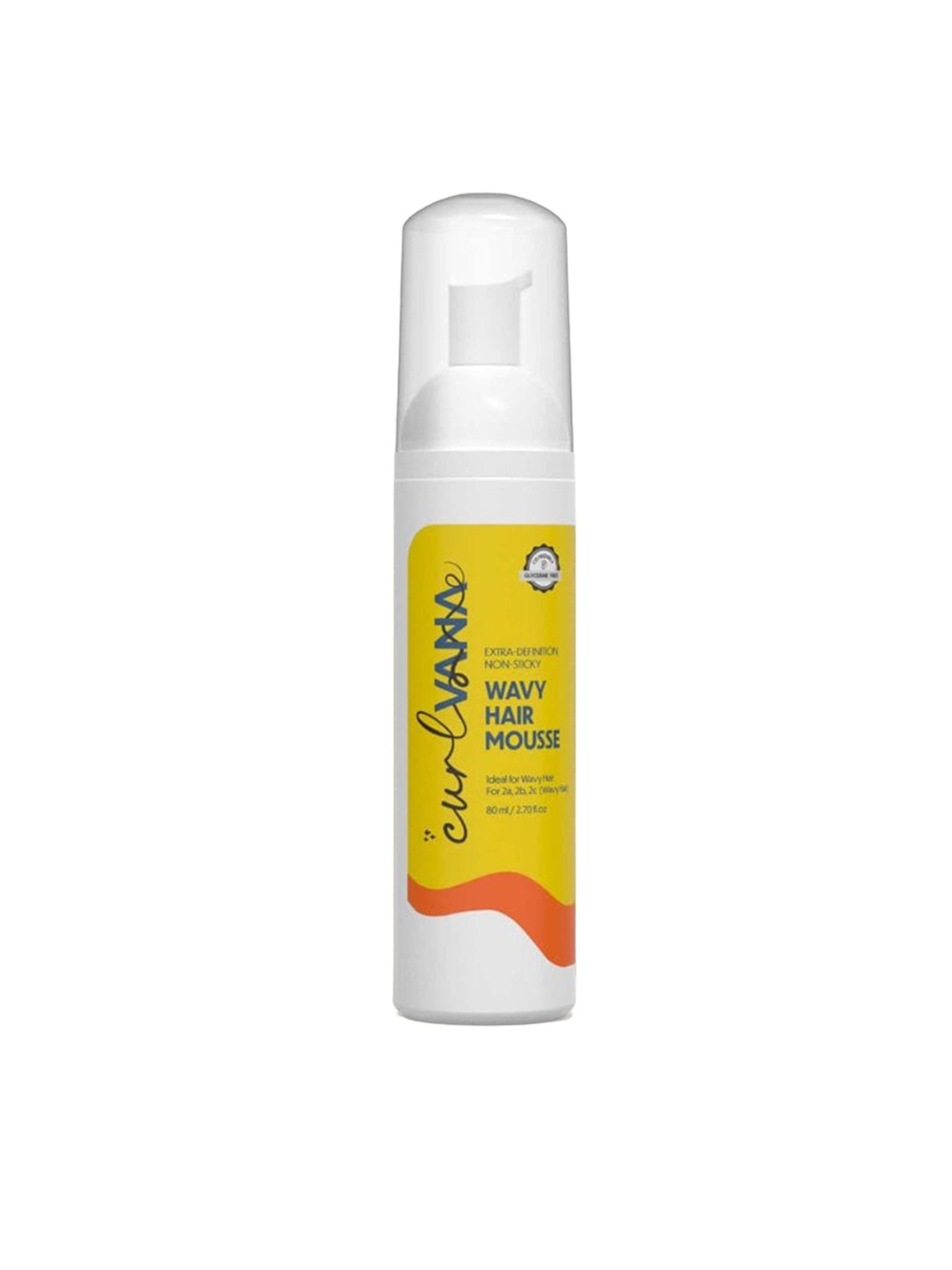 

Curlvana Wavy Hair Non Sticky Mousse For Lifted & Shiny Hair - 80ml, Yellow