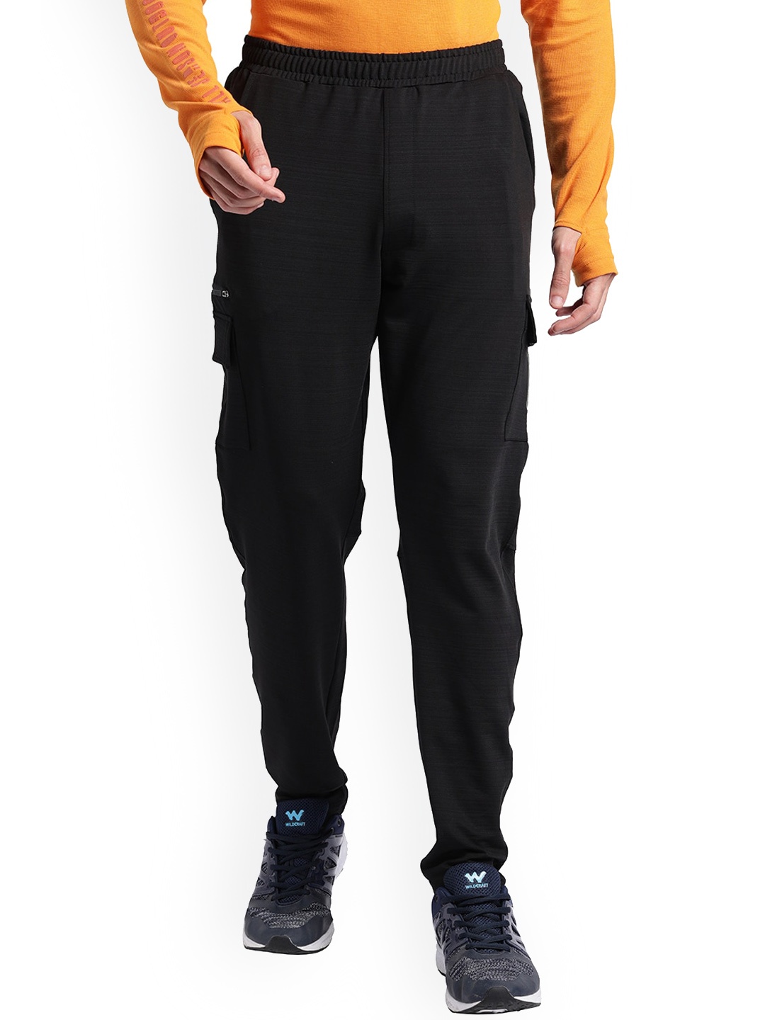 

Wildcraft Men Mid-Rise Cotton Track Pants, Black