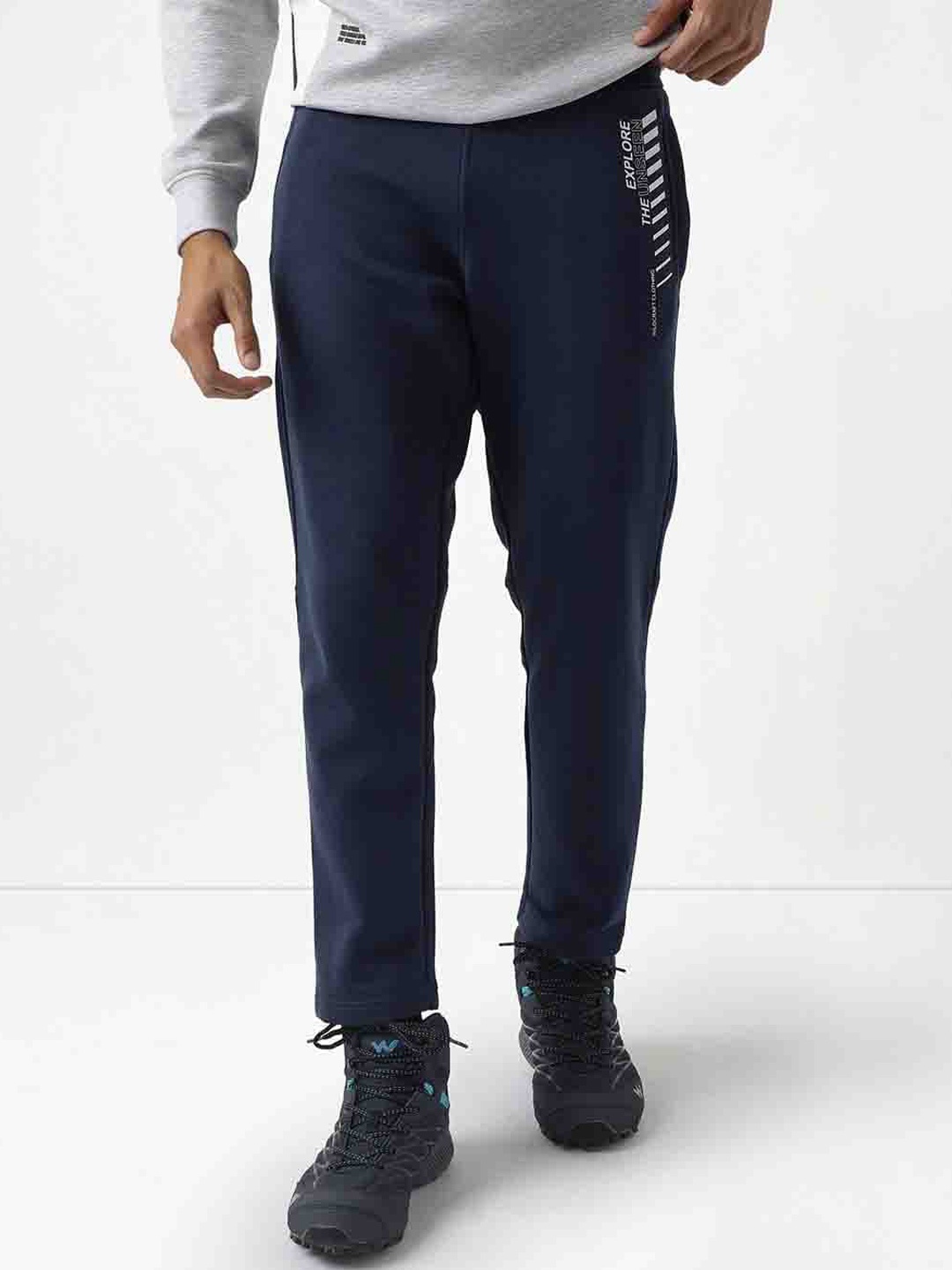 

Wildcraft Men Mid-Rise Anti Odour Cotton Track Pants, Navy blue