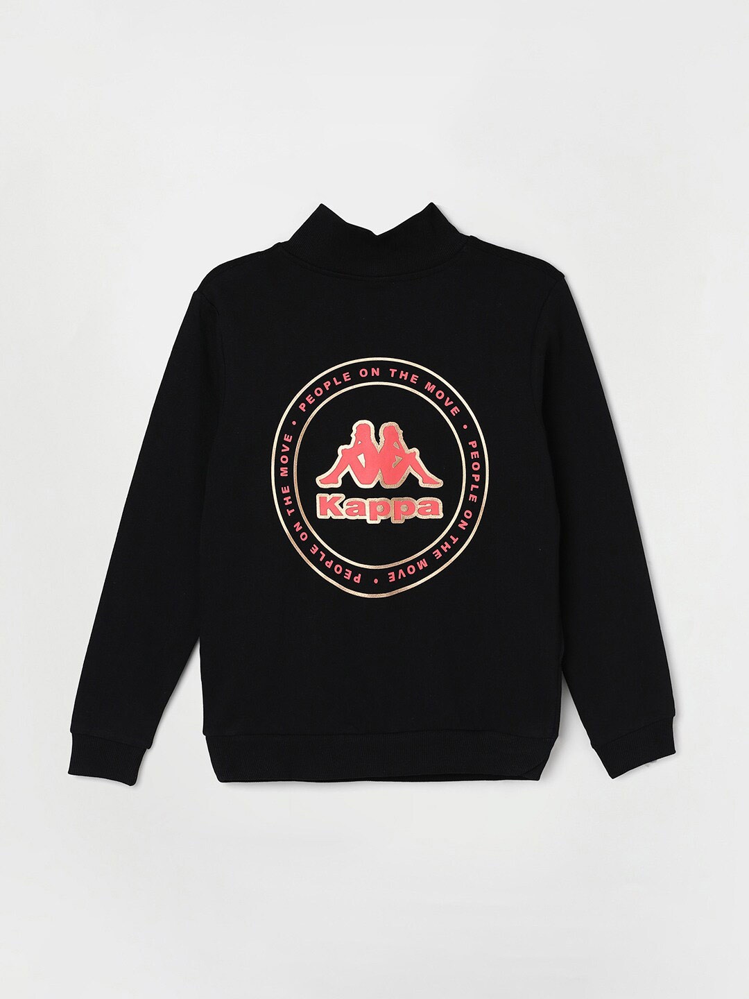 

Kappa Girls Typography Printed Pure Cotton Pullover, Black