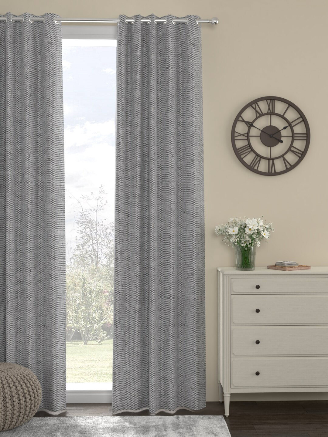 

ROSARA HOME Grey Printed Door Curtain